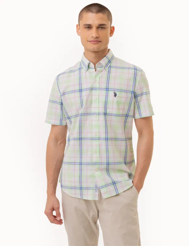 PLAID POPLIN WOVEN SHORT SLEEVE SHIRT sold by U.S. Polo Assn.