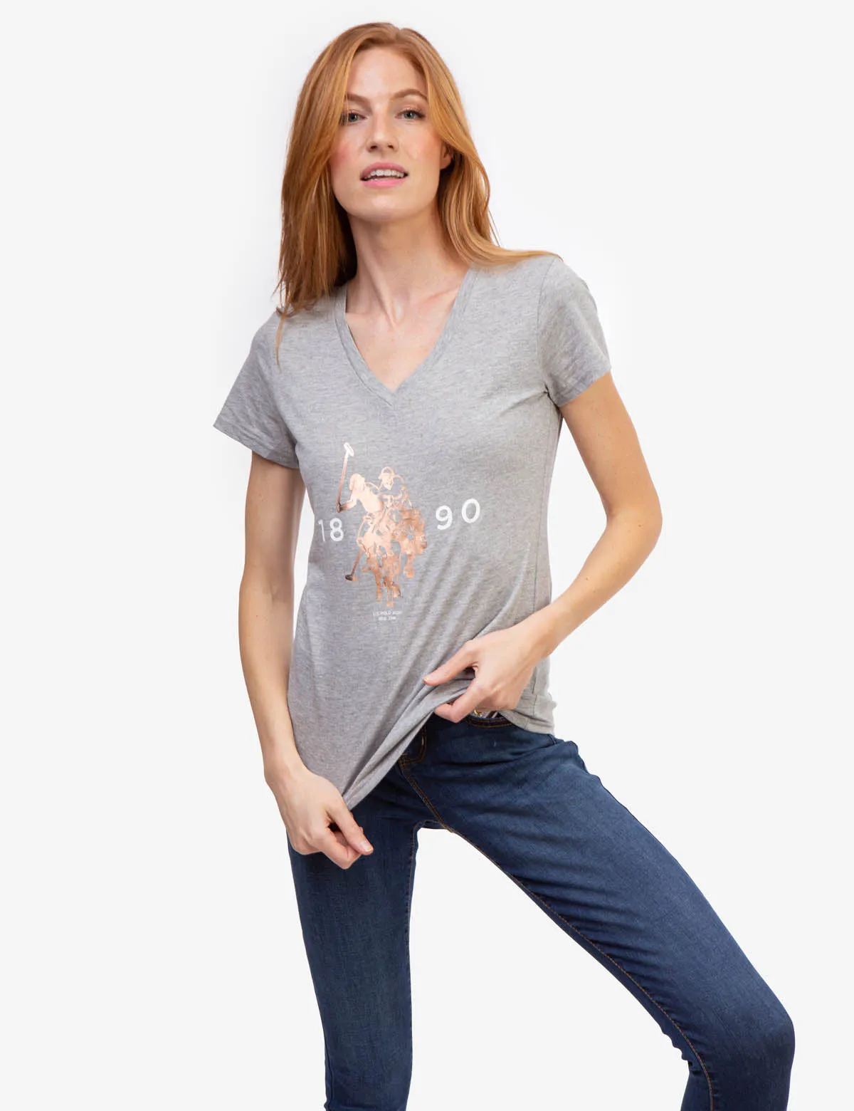 FOIL LOGO V-NECK T-SHIRT sold by U.S. Polo Assn. product image thumbnail 2