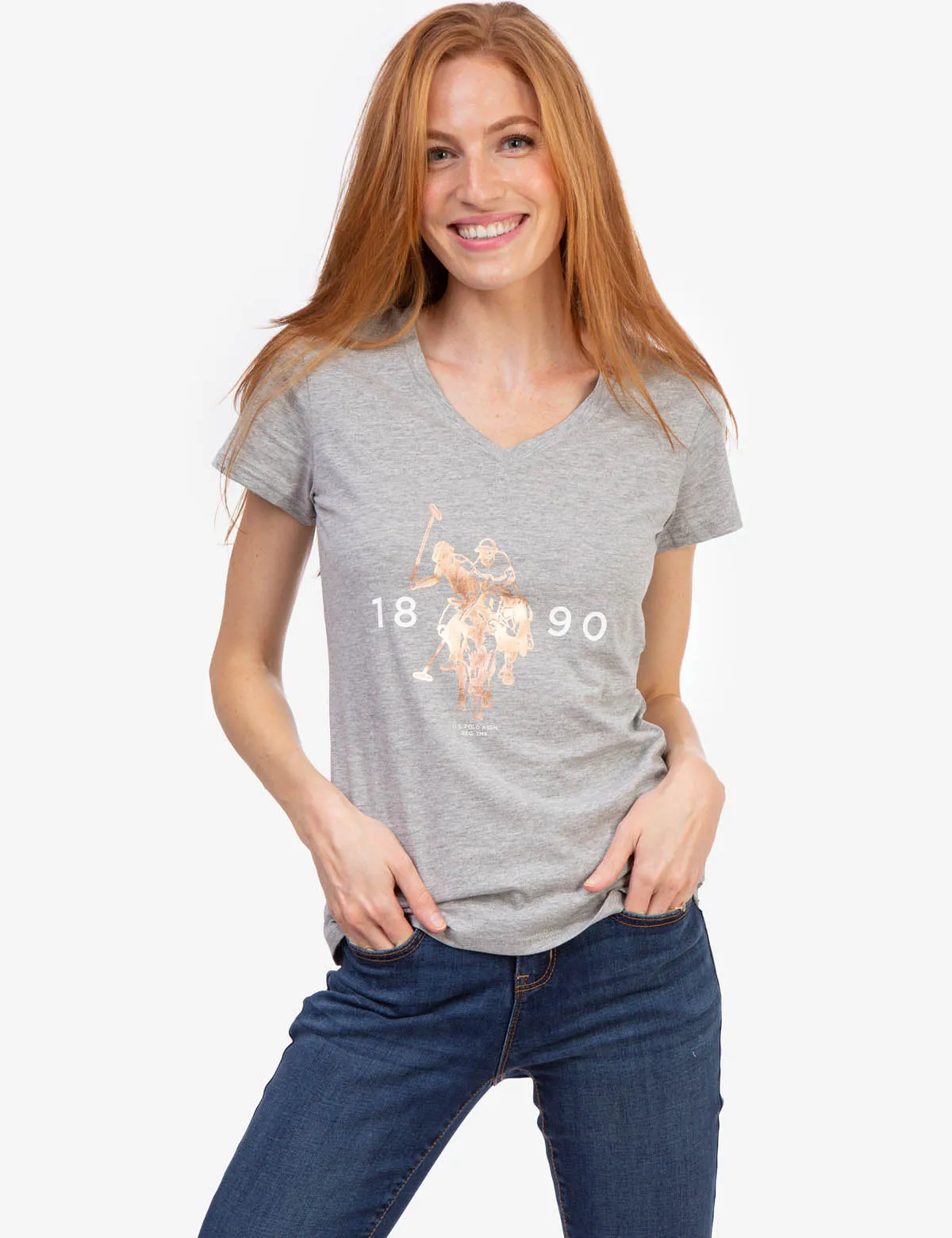 FOIL LOGO V-NECK T-SHIRT sold by U.S. Polo Assn.