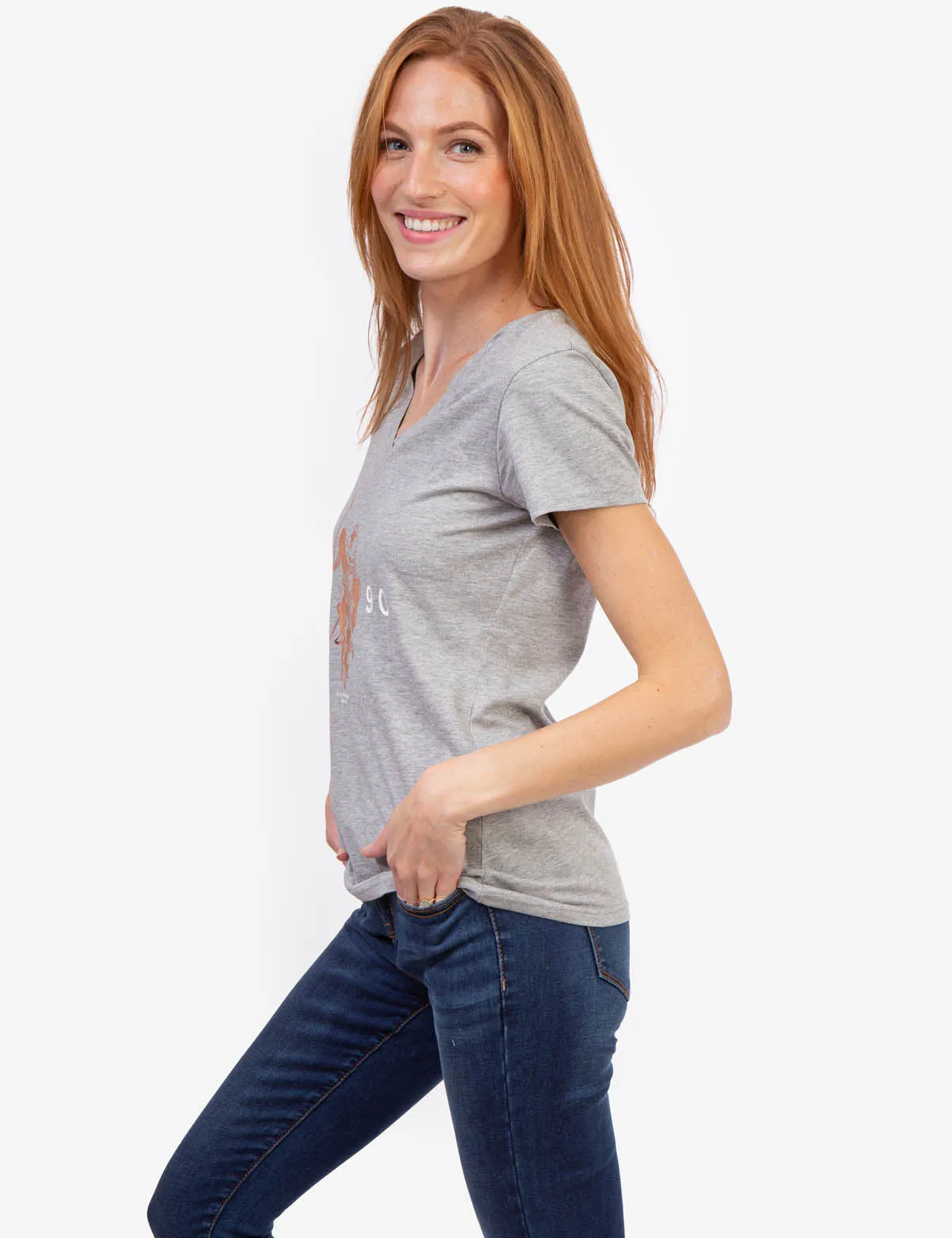 FOIL LOGO V-NECK T-SHIRT sold by U.S. Polo Assn. product image thumbnail 4