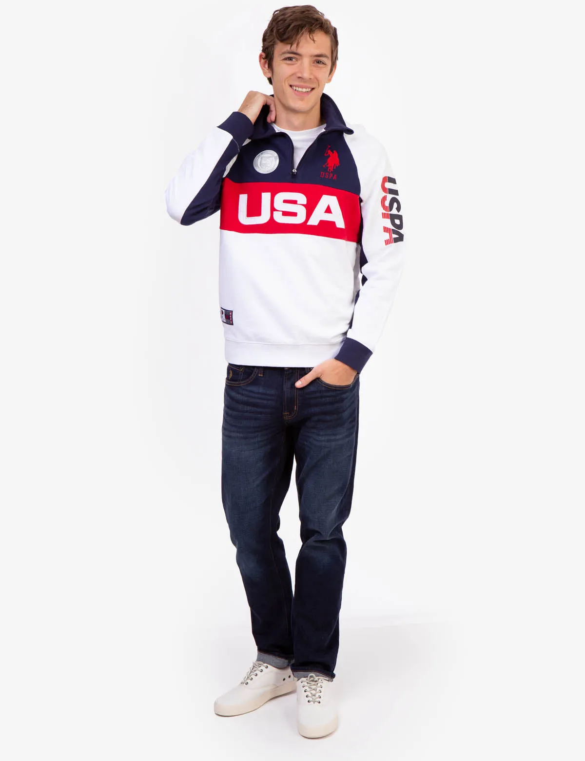 USA COLORBLOCK QUARTER ZIP PULLOVER sold by U.S. Polo Assn. product image thumbnail 3