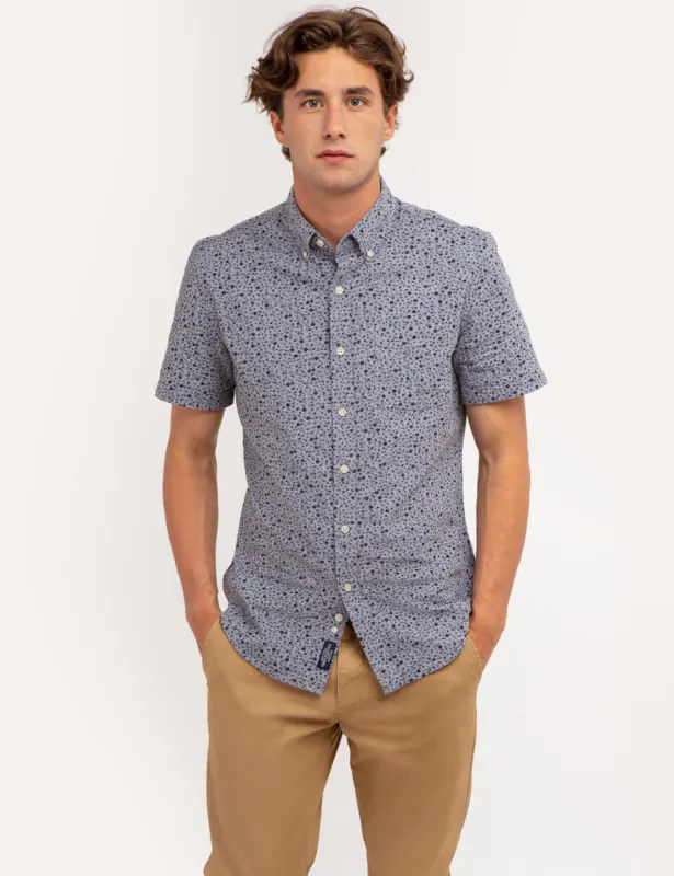 YARN DYE DISCHARGED PRINT SHORT SLEEVE SHIRT sold by U.S. Polo Assn.