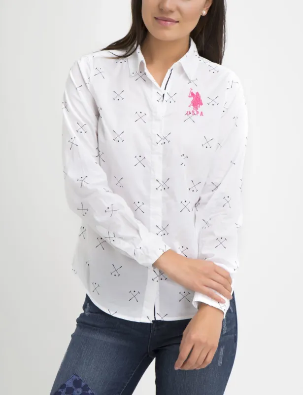 PRINTED MALLOT LONG SLEEVE POPLIN SHIRT made by U.S. Polo Assn.