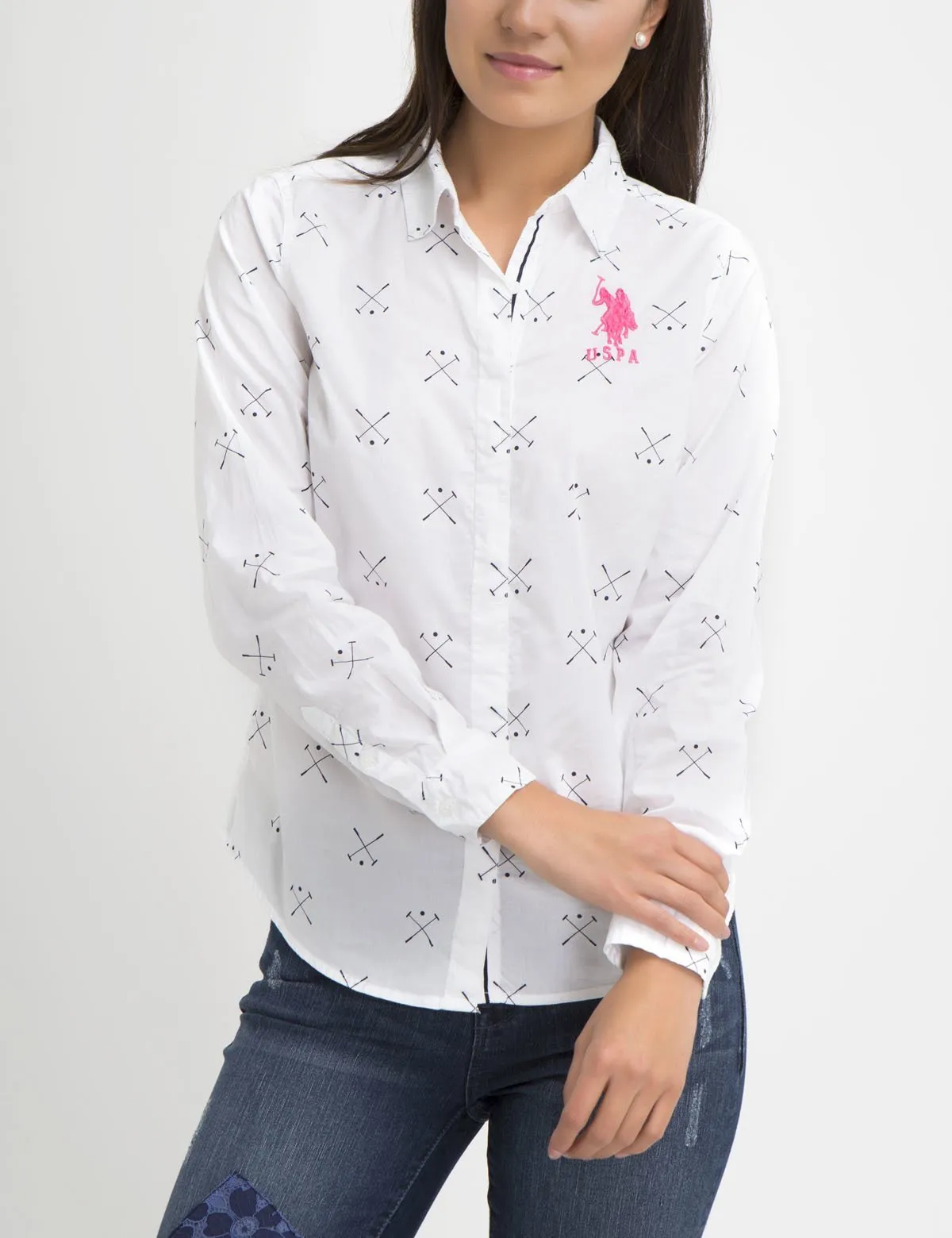 PRINTED MALLOT LONG SLEEVE POPLIN SHIRT sold by U.S. Polo Assn.