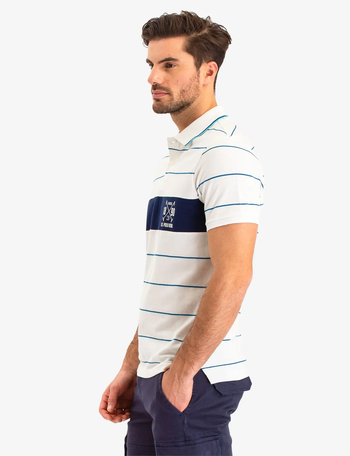 USPA STRIPED LOGO POLO SHIRT sold by U.S. Polo Assn. product image thumbnail 3
