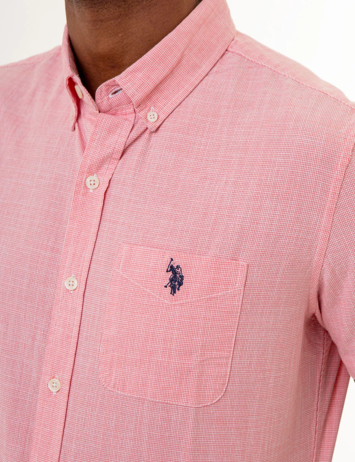 SHORT SLEEVE YARN DYE HOUNDSTOOTH WOVEN SHIRT sold by U.S. Polo Assn. product image thumbnail 3