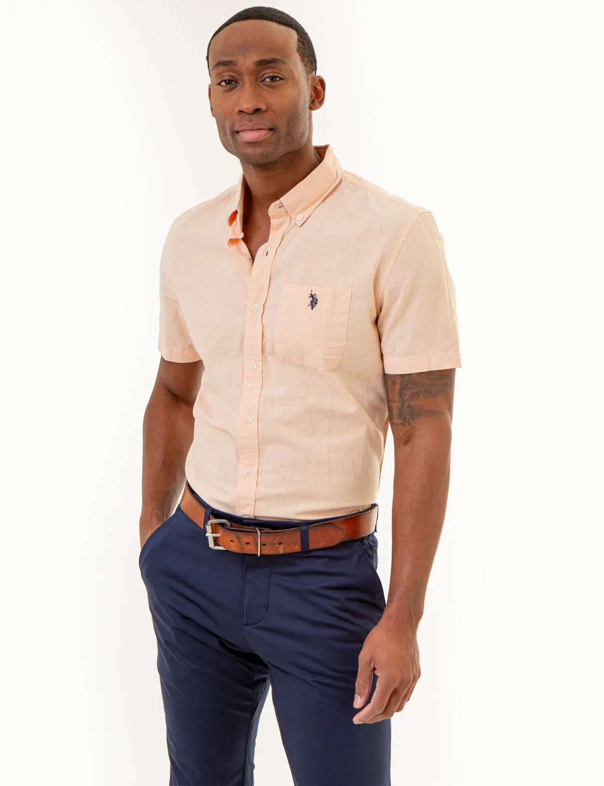SHORT SLEEVE YARN DYE HOUNDSTOOTH WOVEN SHIRT sold by U.S. Polo Assn. product image thumbnail 5