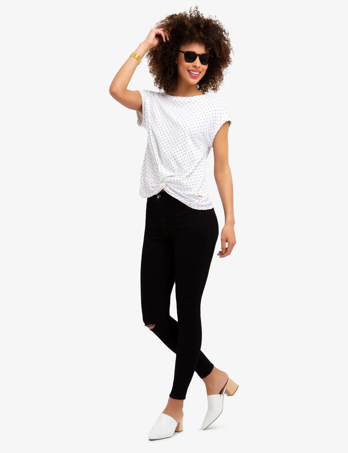 FRONT TWIST DOTTED T-SHIRT sold by U.S. Polo Assn. product image thumbnail 2