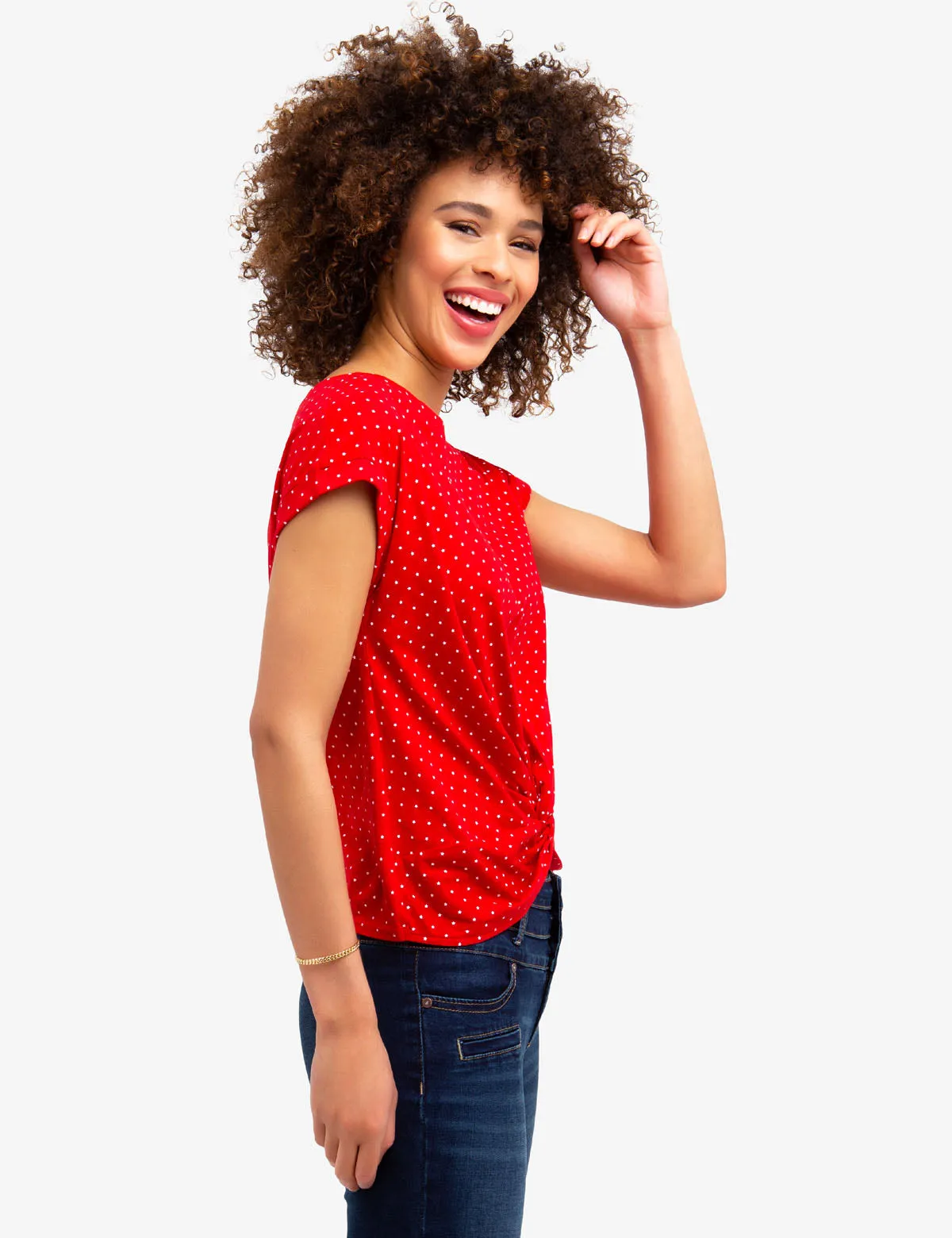 FRONT TWIST DOTTED T-SHIRT sold by U.S. Polo Assn. product image thumbnail 5