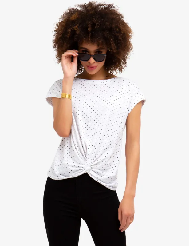 FRONT TWIST DOTTED T-SHIRT sold by U.S. Polo Assn.