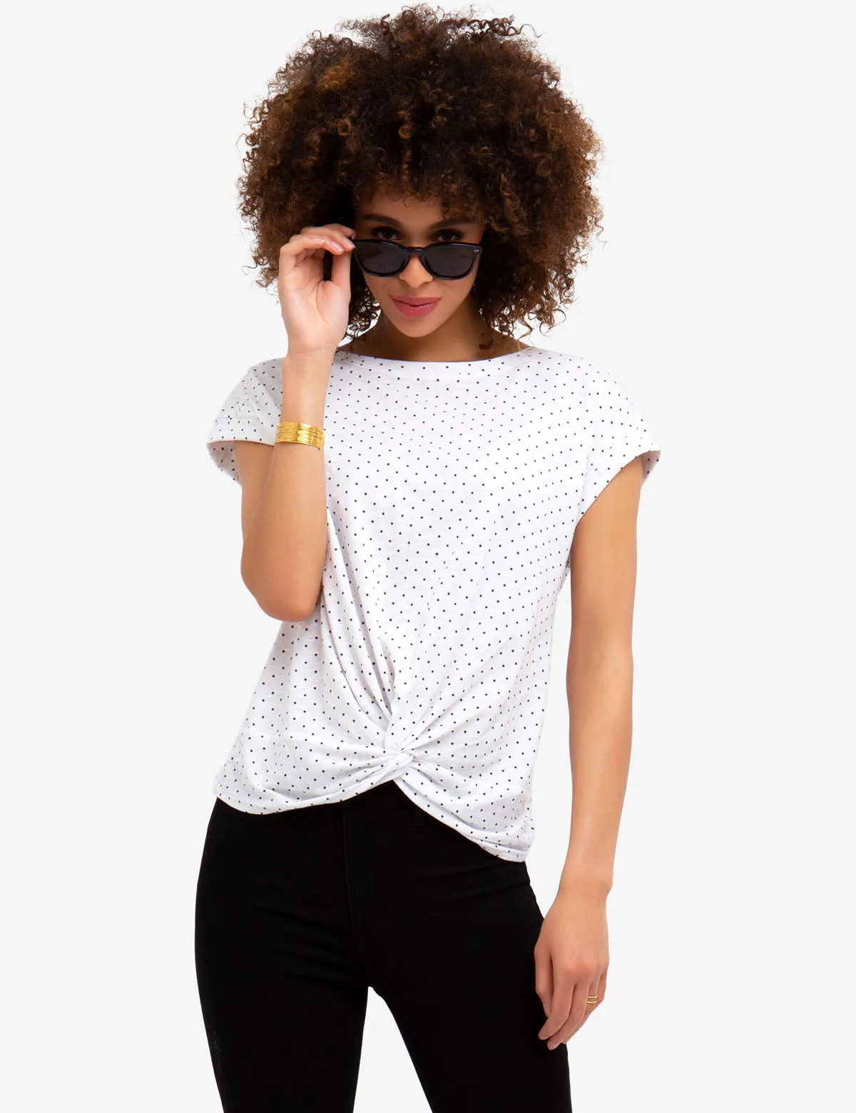 FRONT TWIST DOTTED T-SHIRT sold by U.S. Polo Assn.