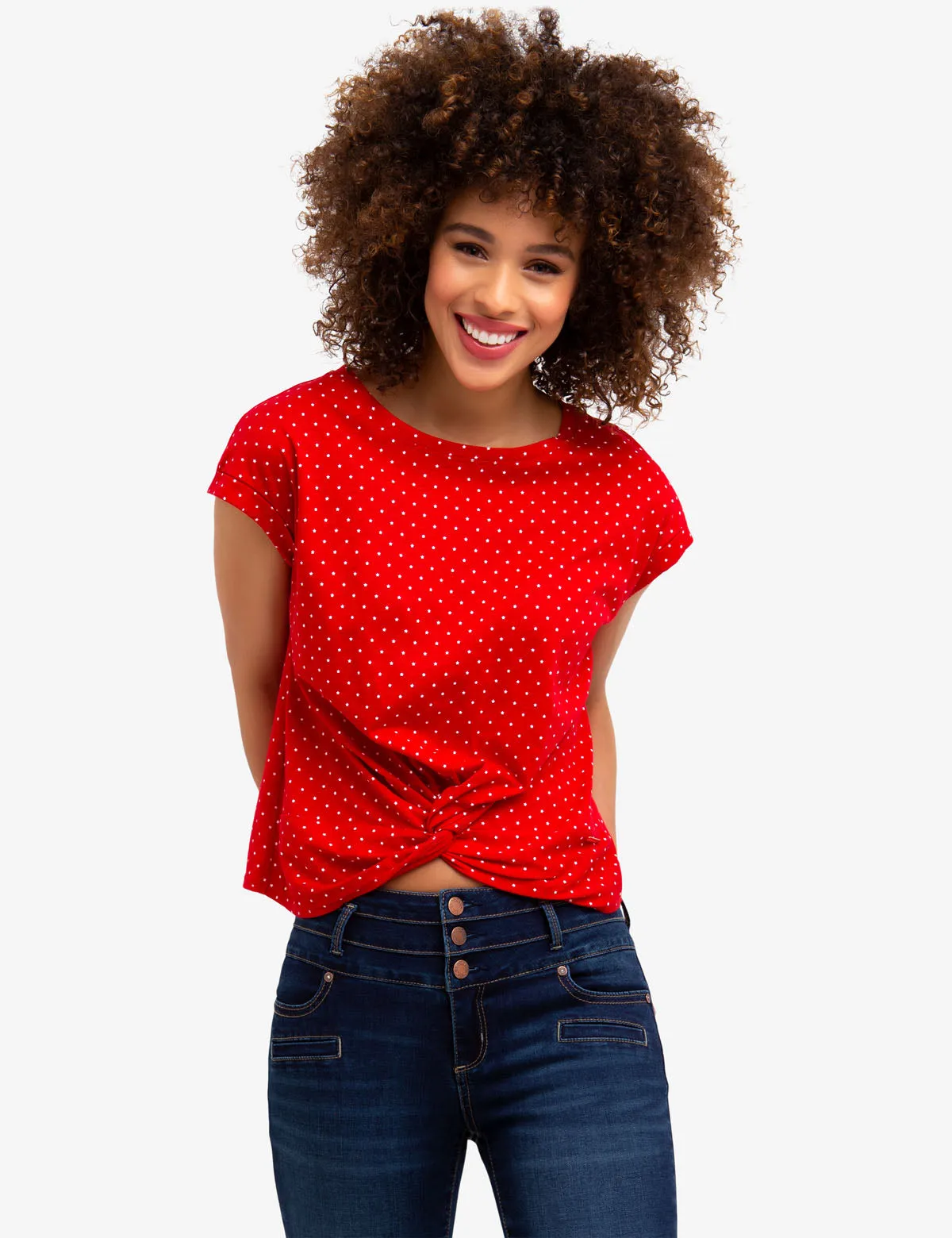 FRONT TWIST DOTTED T-SHIRT sold by U.S. Polo Assn. product image thumbnail 3