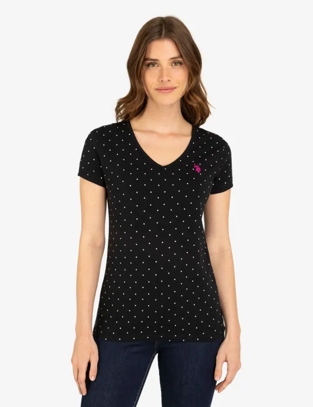 DOT V-NECK T-SHIRT sold by U.S. Polo Assn.