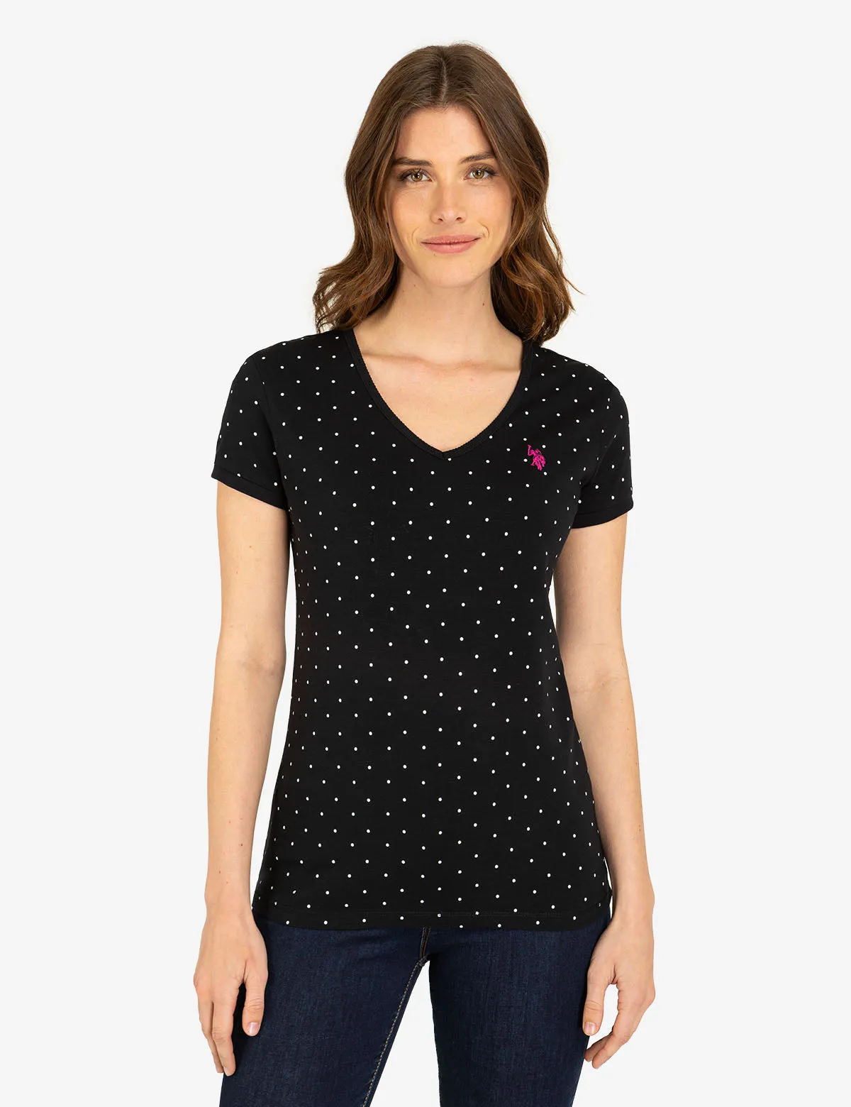 DOT V-NECK T-SHIRT sold by U.S. Polo Assn.