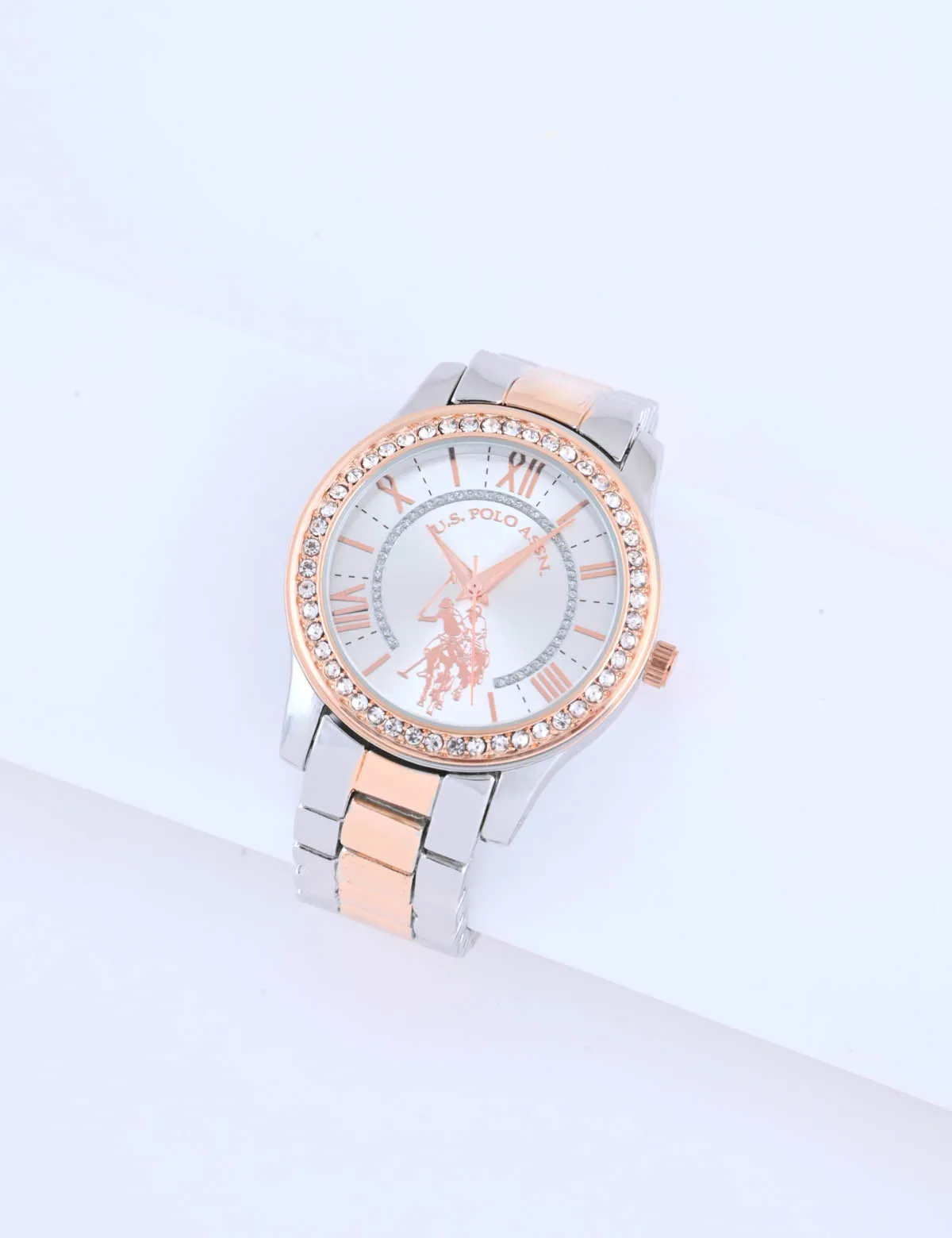 LADIES SILVER AND ROSE GOLD BRACELET WATCH sold by U.S. Polo Assn.