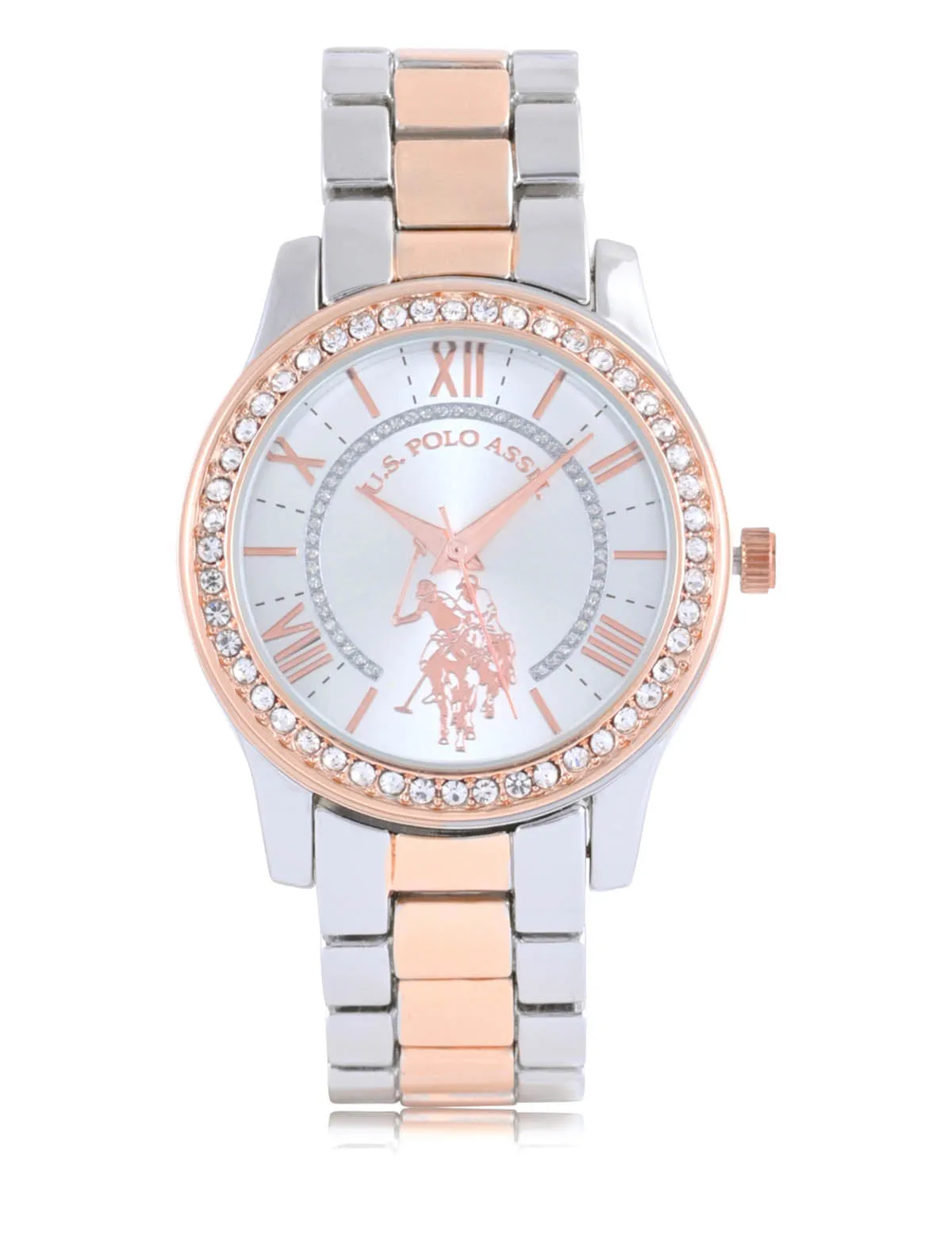 LADIES SILVER AND ROSE GOLD BRACELET WATCH sold by U.S. Polo Assn. product image thumbnail 3
