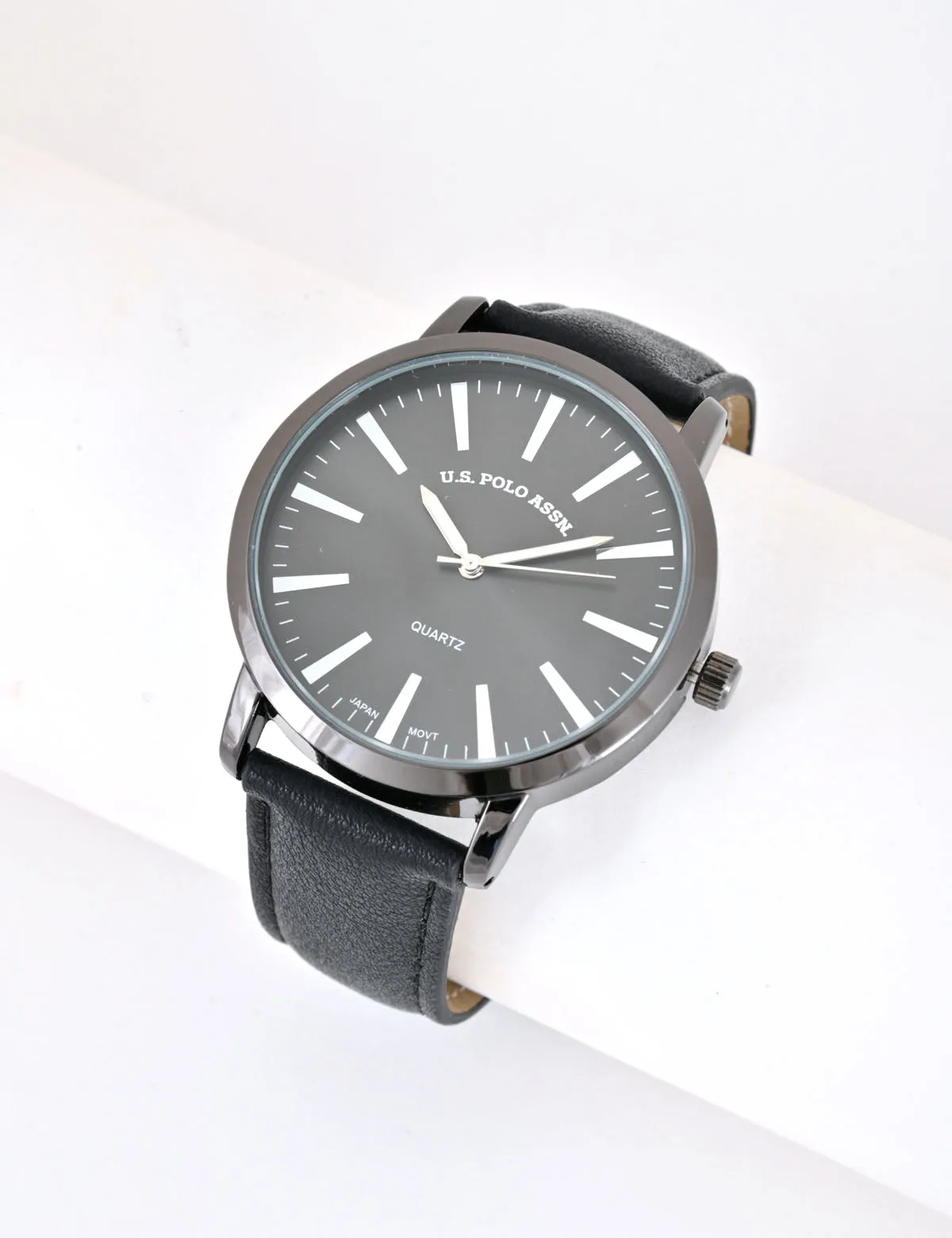 MEN'S BLACK STRAP GUNMETAL DIAL ANALOG WATCH sold by U.S. Polo Assn.