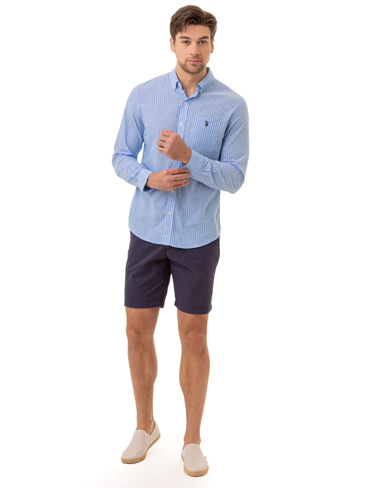 VERTICAL STRIPE LONG SLEEVE WOVEN SHIRT sold by U.S. Polo Assn. product image thumbnail 3