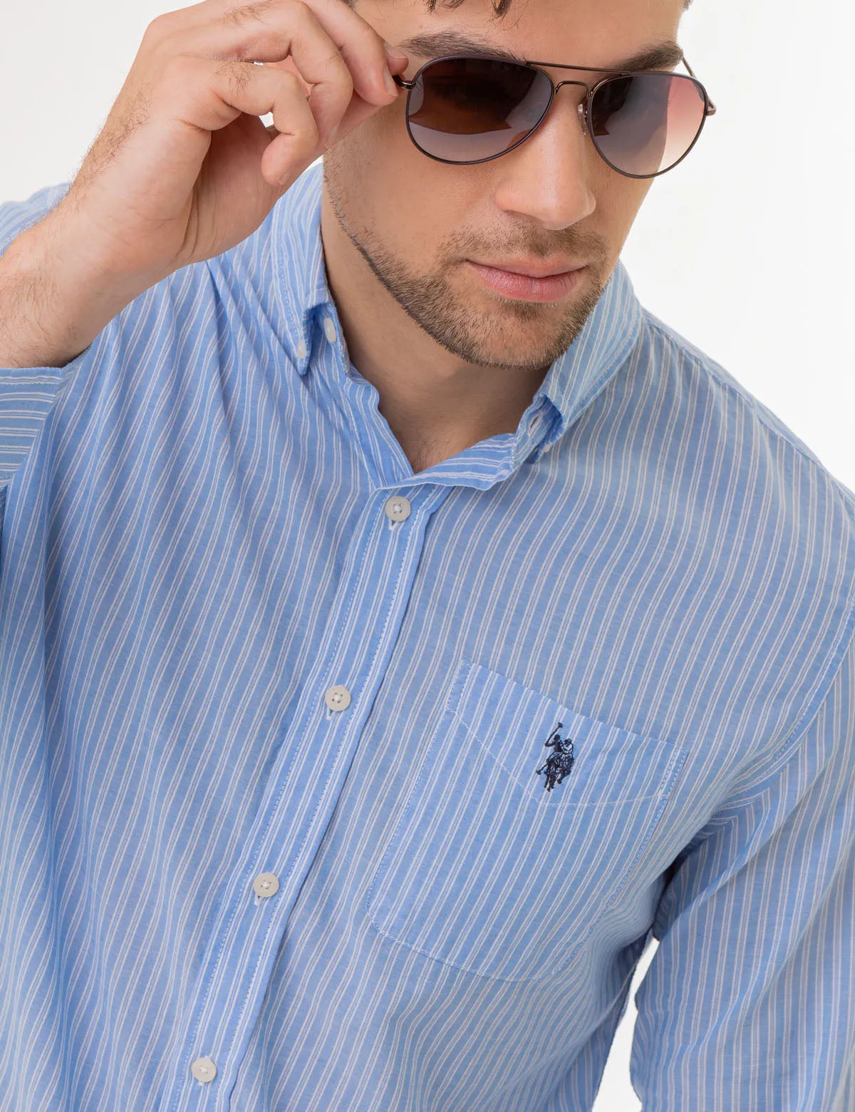 VERTICAL STRIPE LONG SLEEVE WOVEN SHIRT sold by U.S. Polo Assn. product image thumbnail 5