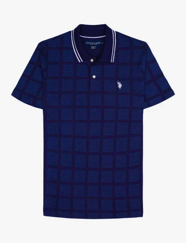 SQUARE PRINT JERSEY POLO SHIRT sold by U.S. Polo Assn.
