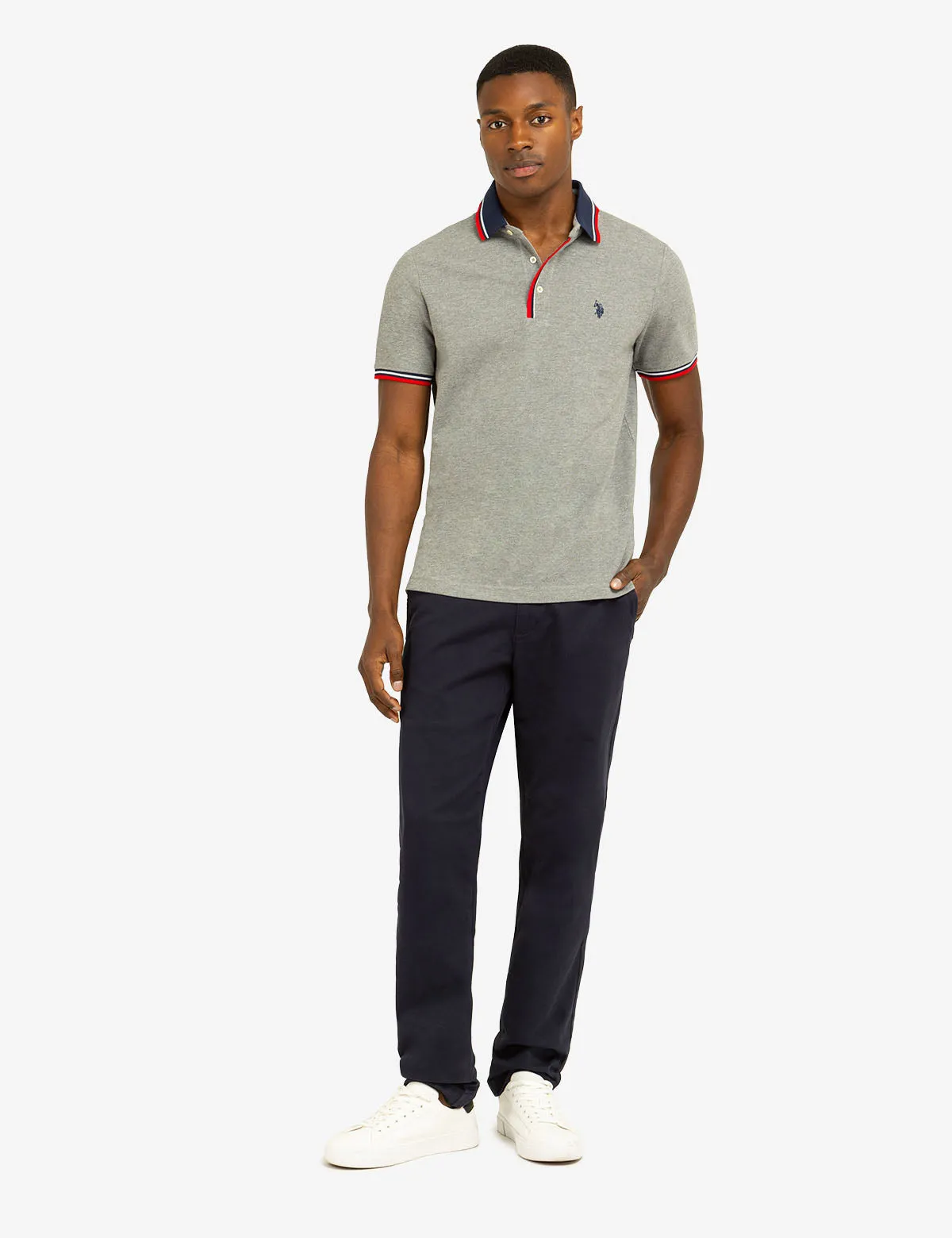 SIGNATURE STRIPE RIB TIPPED TRIM POLO SHIRT sold by U.S. Polo Assn. product image thumbnail 3
