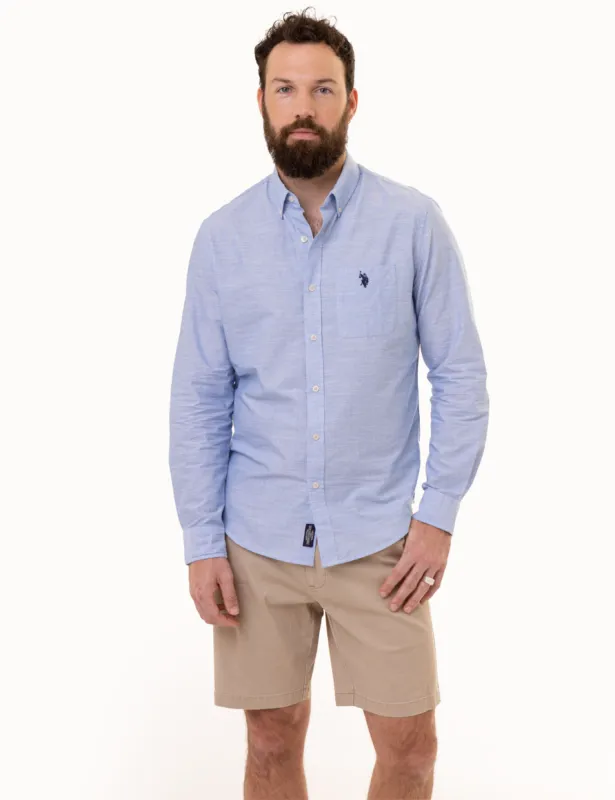 LONG SLEEVE END ON END WOVEN SHIRT made by U.S. Polo Assn.