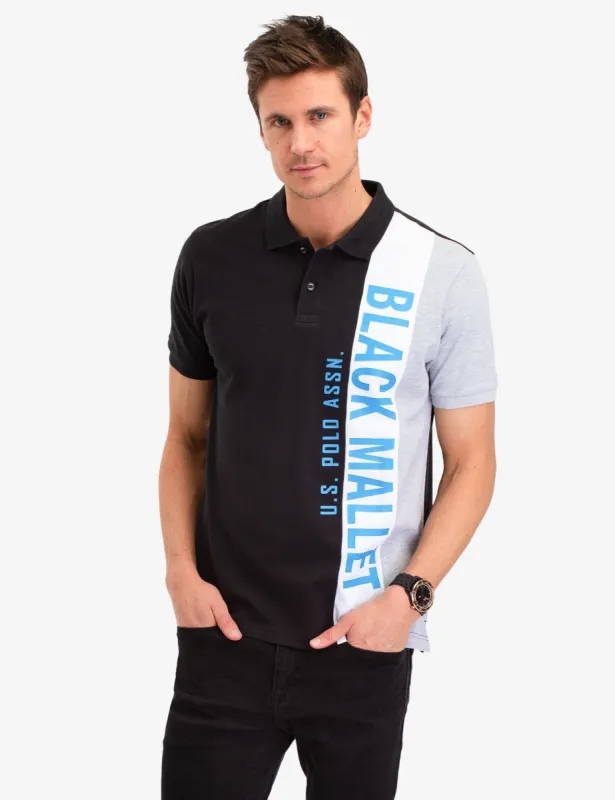 BLACK MALLET VERTICAL LOGO POLO SHIRT sold by U.S. Polo Assn.