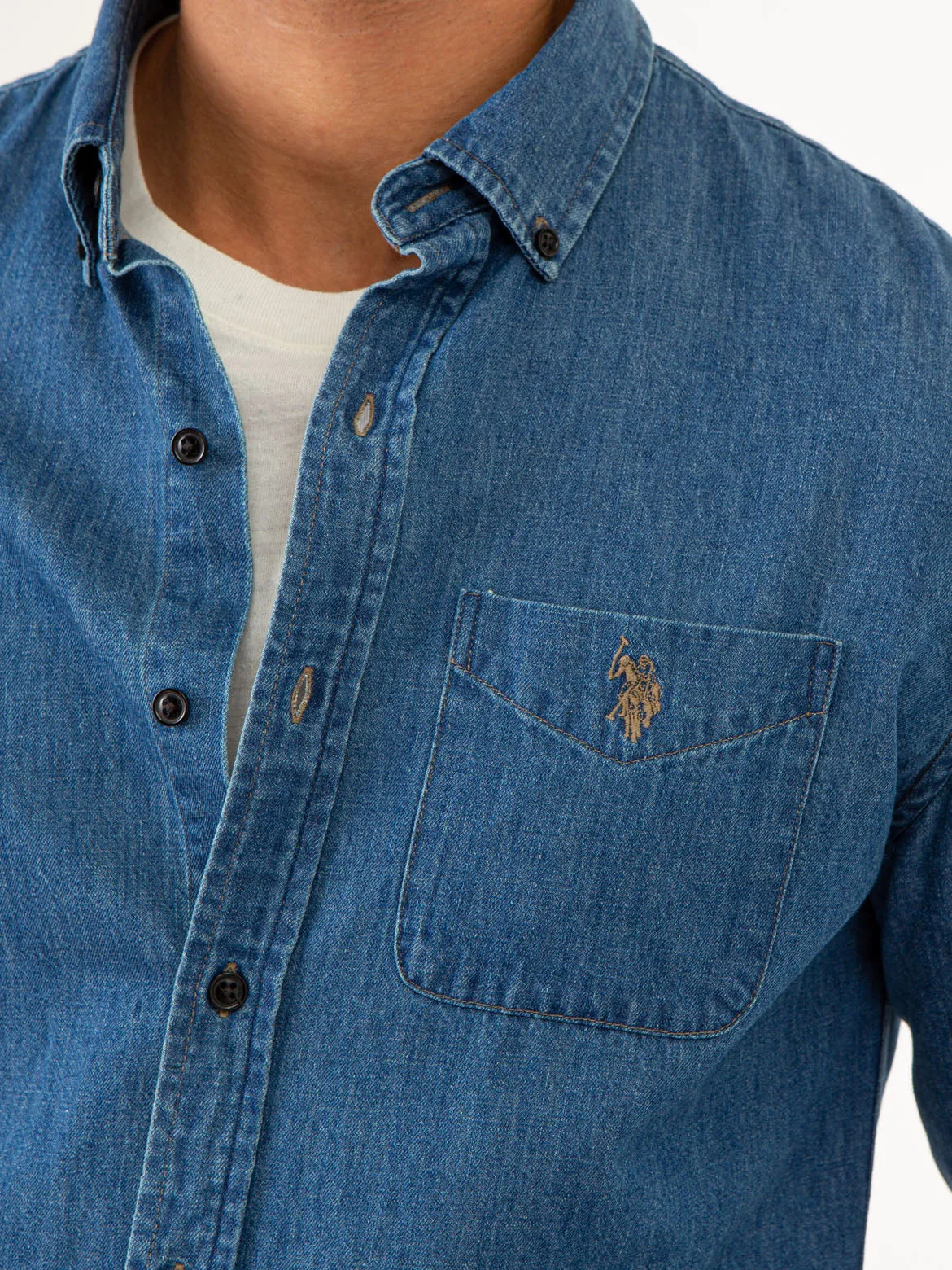 INDIGO LONG SLEEVE DENIM SHIRT sold by U.S. Polo Assn. product image thumbnail 3