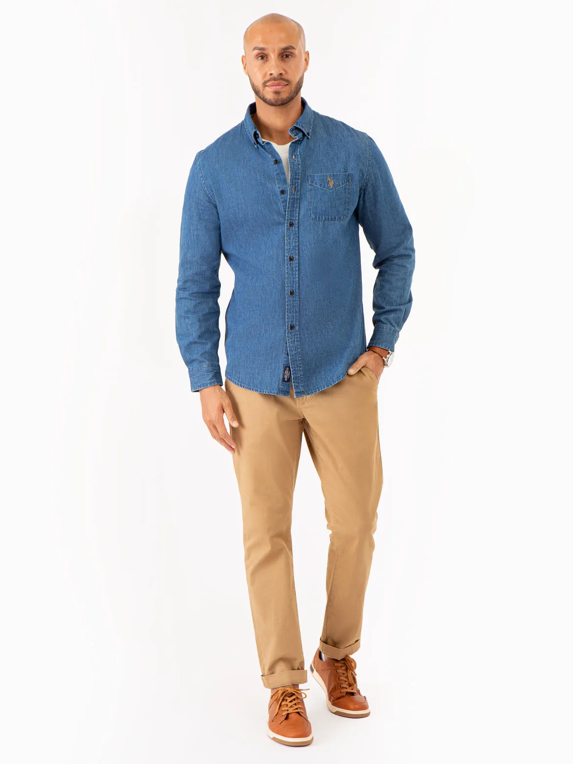INDIGO LONG SLEEVE DENIM SHIRT sold by U.S. Polo Assn. product image thumbnail 2