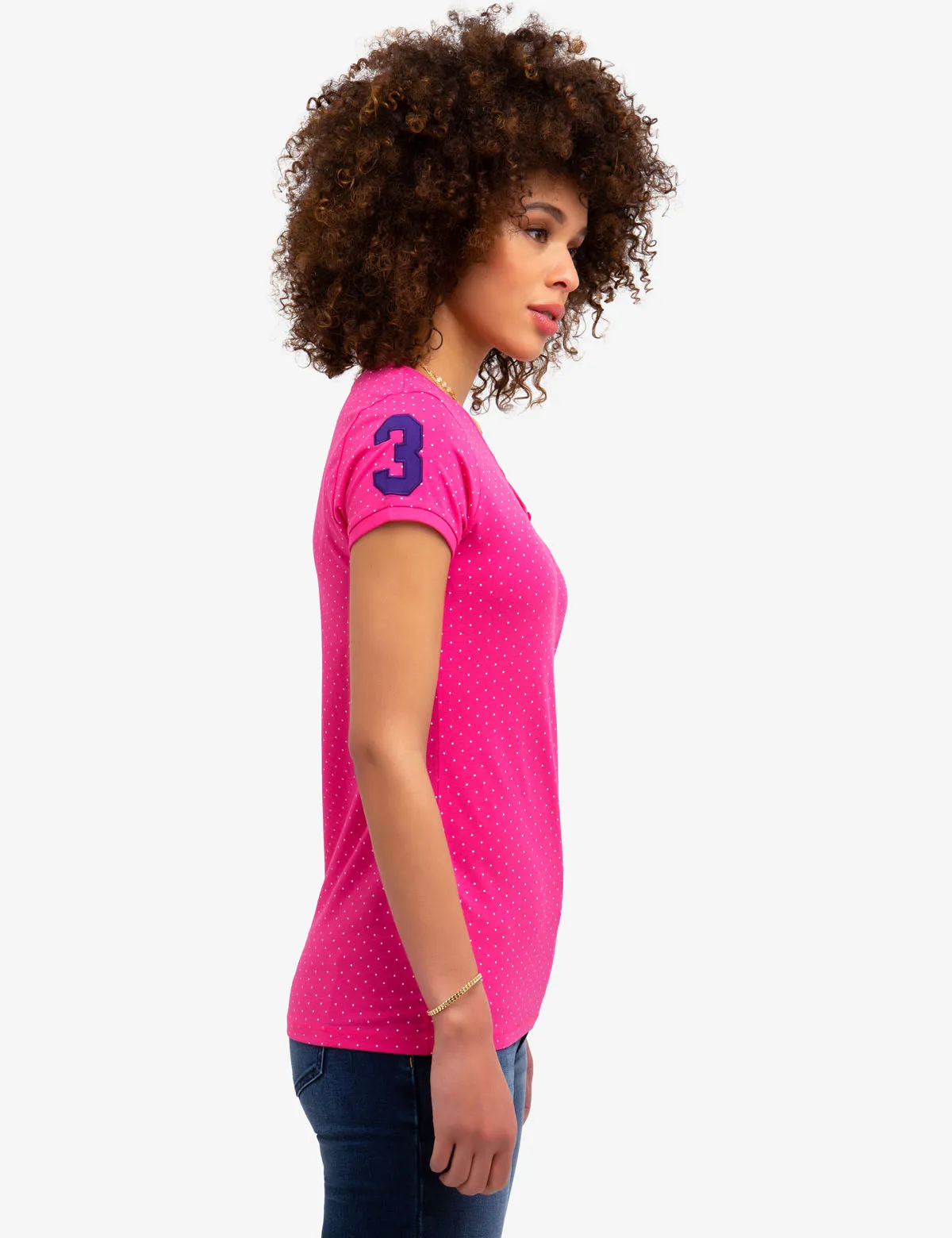 Dot V-neck T-Shirt sold by U.S. Polo Assn. product image thumbnail 3