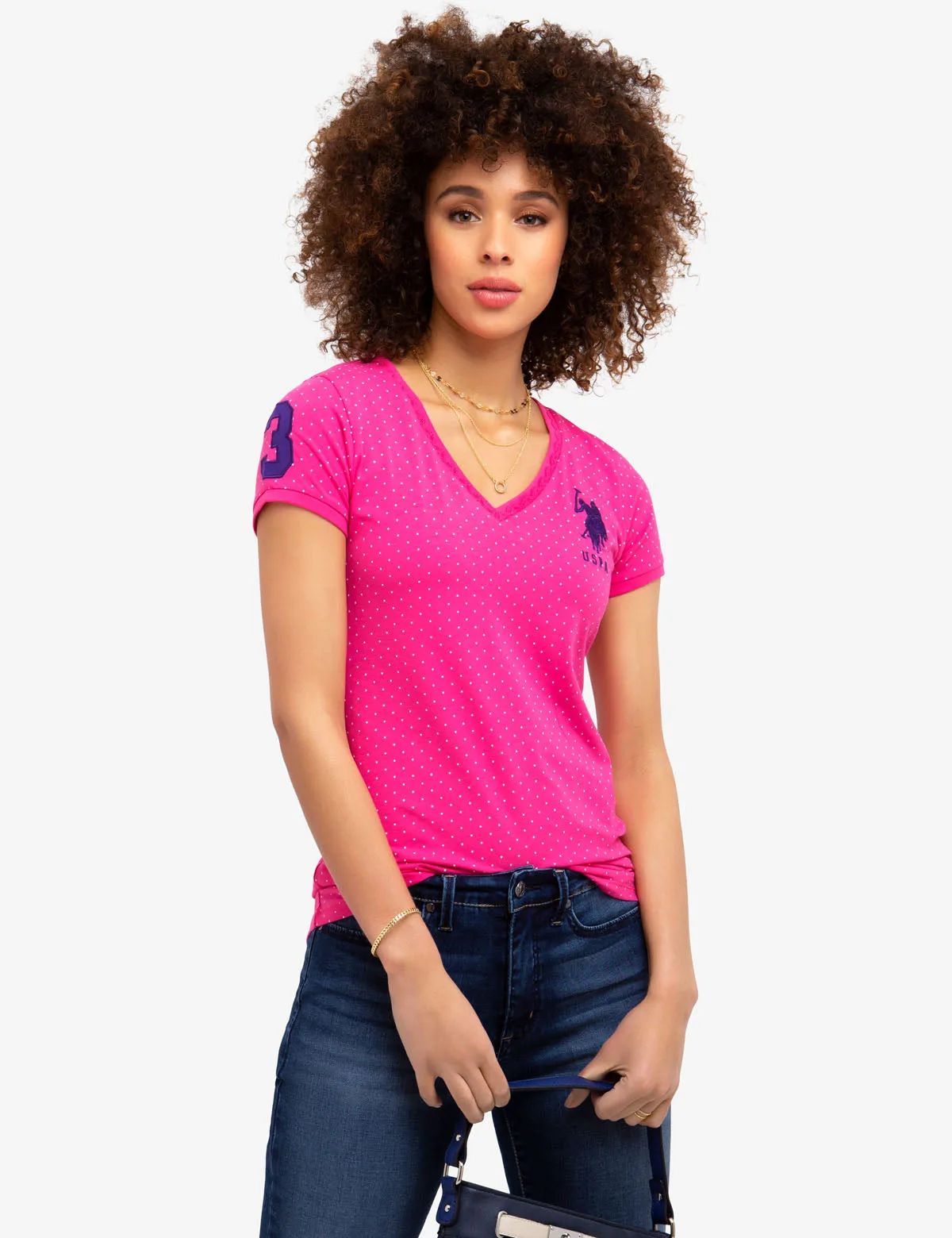 Dot V-neck T-Shirt sold by U.S. Polo Assn.