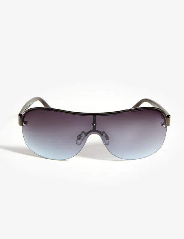 WIDE SHIELD METAL RIM SUNGLASSES sold by U.S. Polo Assn.