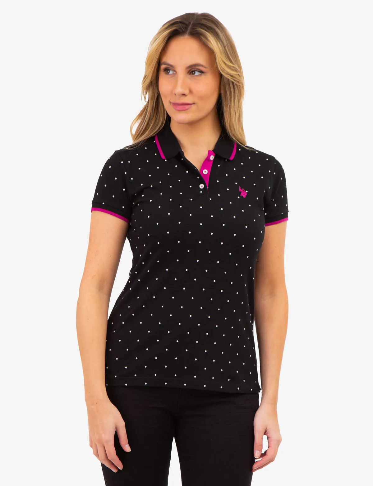 DOT PRINT PIQUE POLO SHIRT sold by U.S. Polo Assn.
