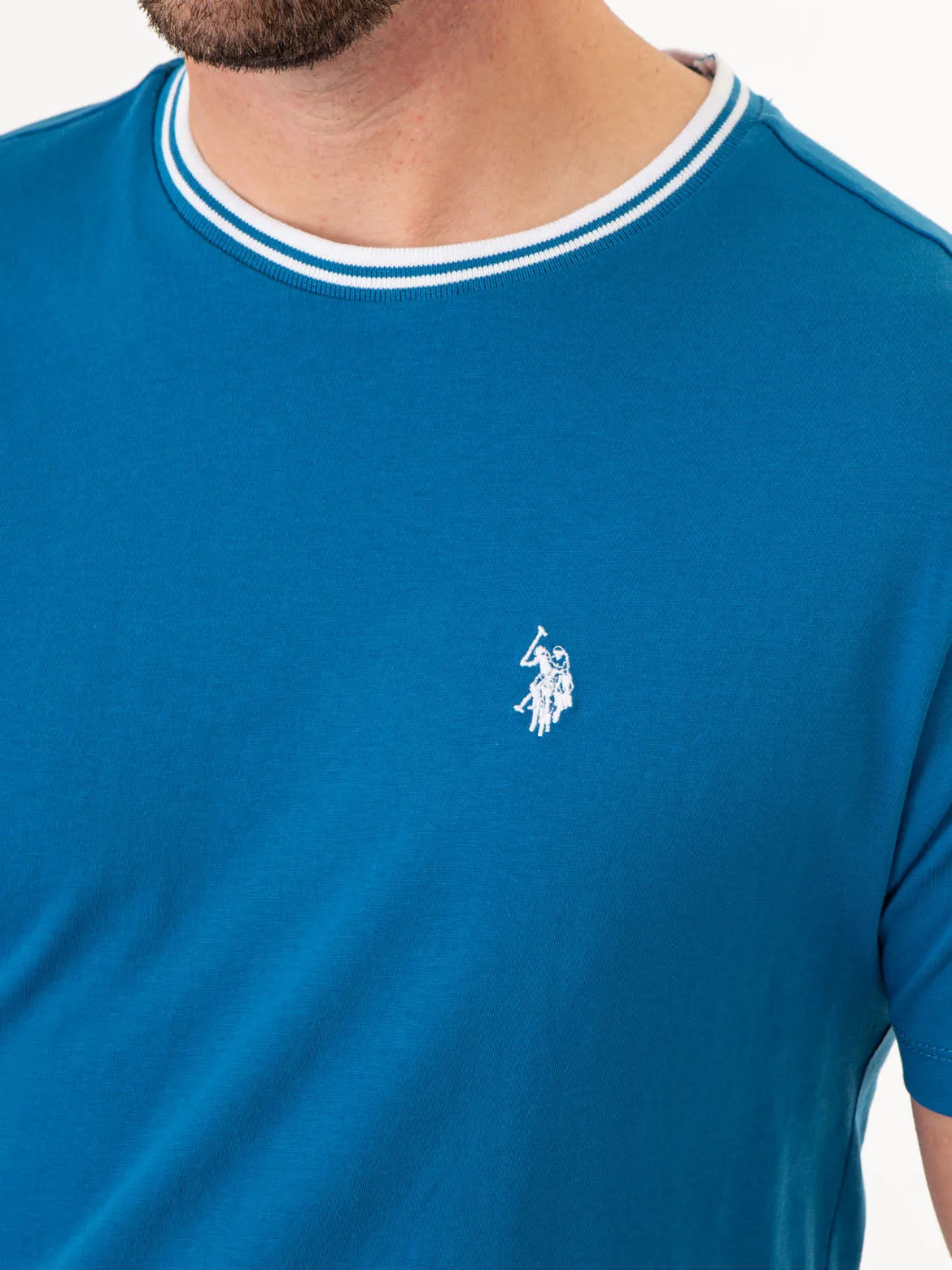 TIPPED CREW NECK COLLAR T-SHIRT sold by U.S. Polo Assn. product image thumbnail 2