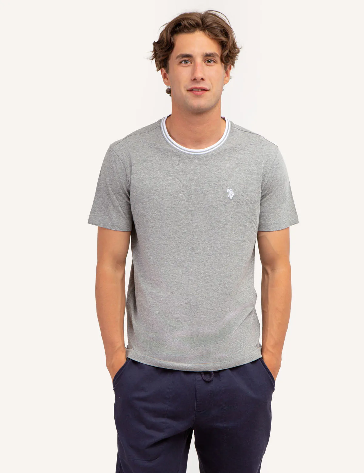 TIPPED CREW NECK COLLAR T-SHIRT sold by U.S. Polo Assn. product image thumbnail 4