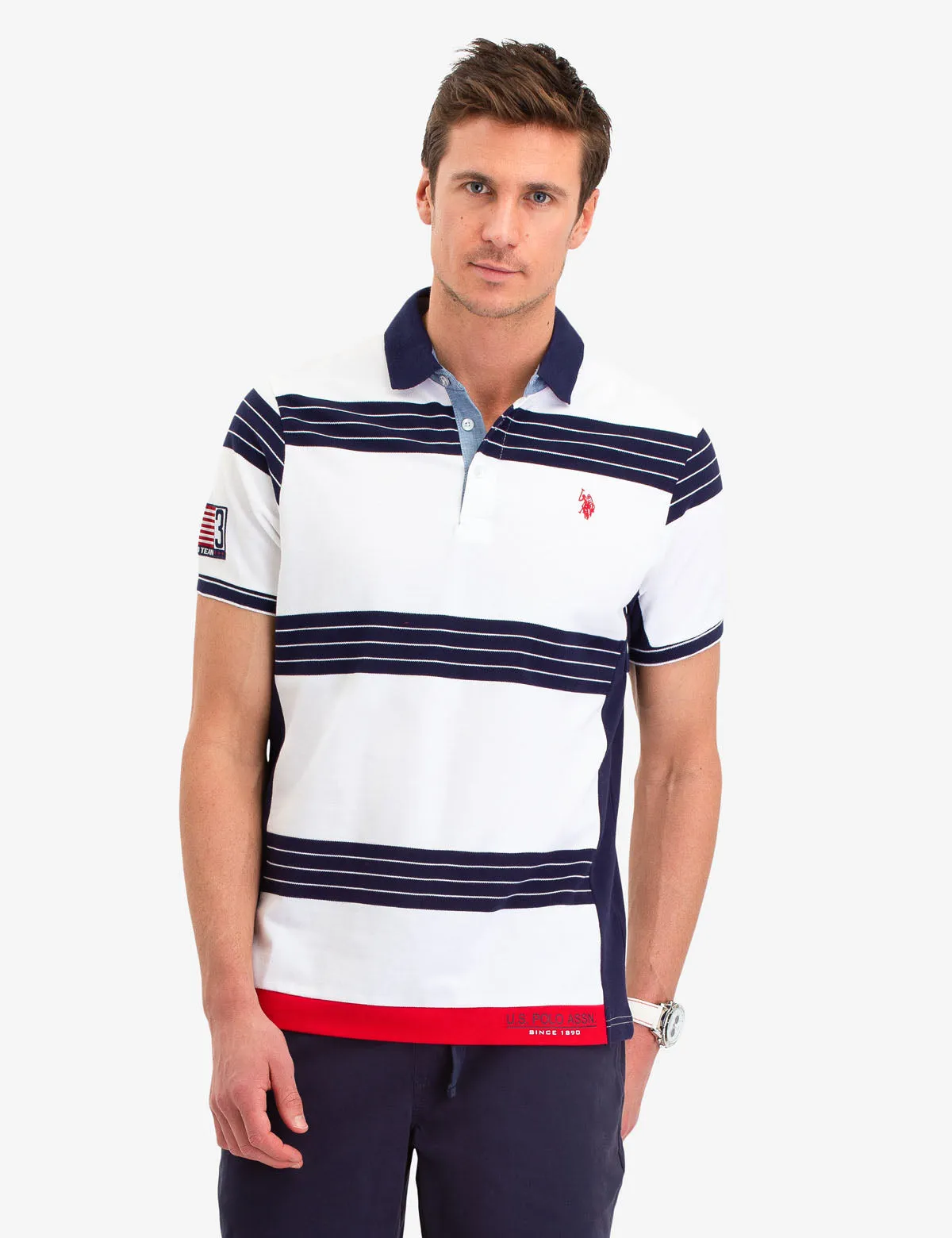 STRIPED PIQUE POLO SHIRT sold by U.S. Polo Assn.