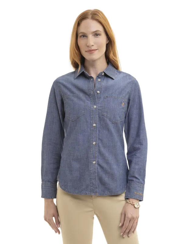 LONG SLEEVE CHAMBRAY SHIRT WITH POCKETS made by U.S. Polo Assn.