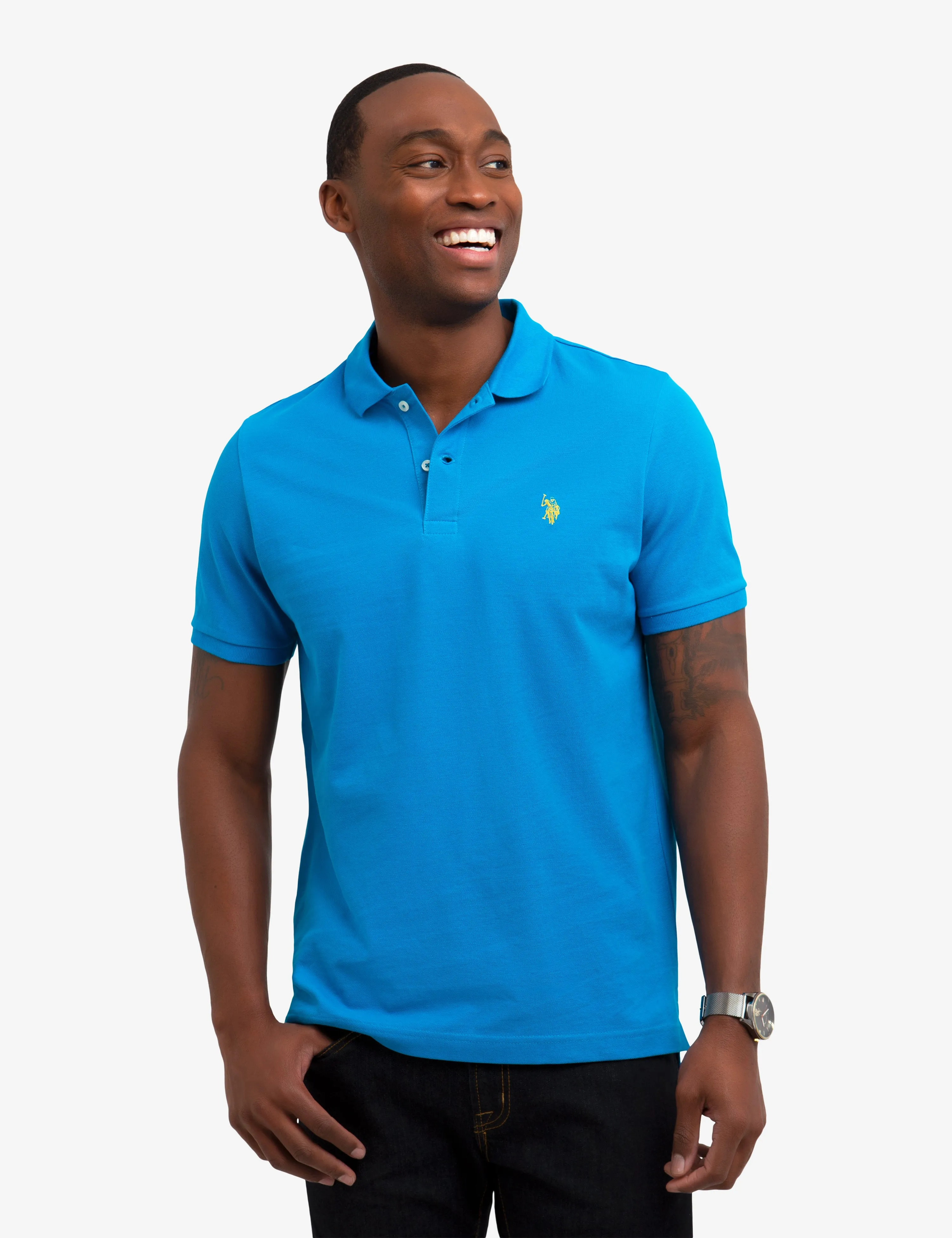 SOLID PIQUE SMALL LOGO POLO SHIRT sold by U.S. Polo Assn.