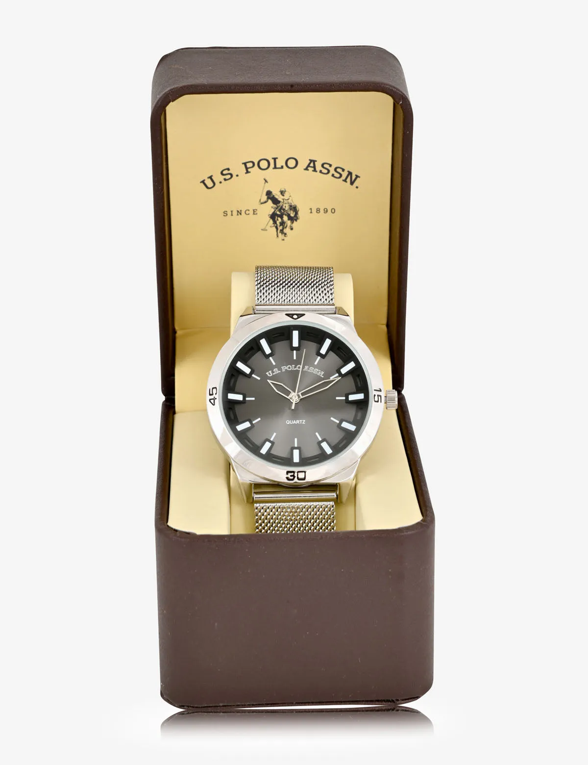 MEN'S MESH BRACELET AND BLACK DIAL ANALOG WATCH sold by U.S. Polo Assn. product image thumbnail 4