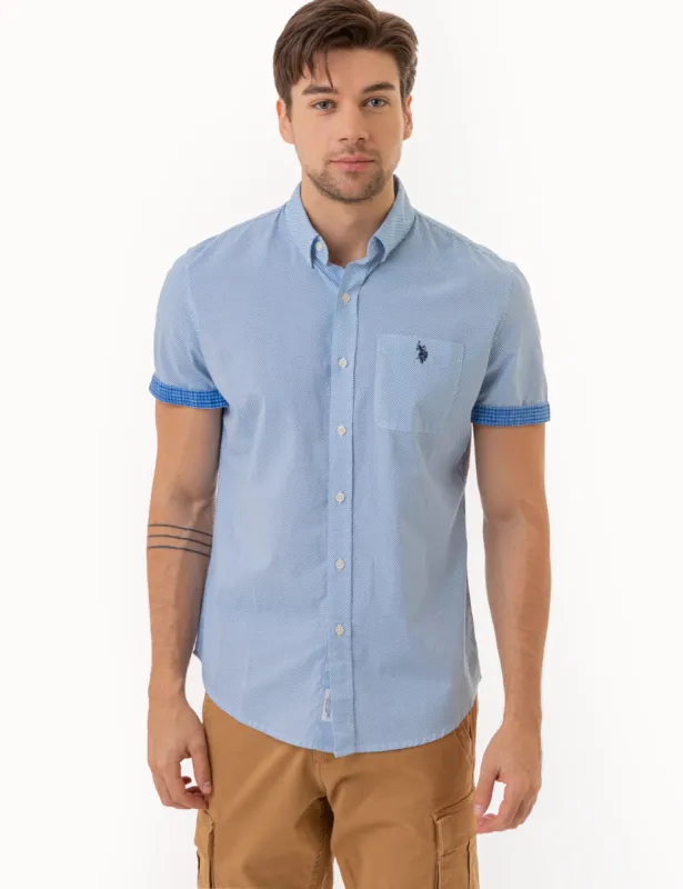 SLUB POPLIN WOVEN SHIRT WITH CONTRAST FACING sold by U.S. Polo Assn.