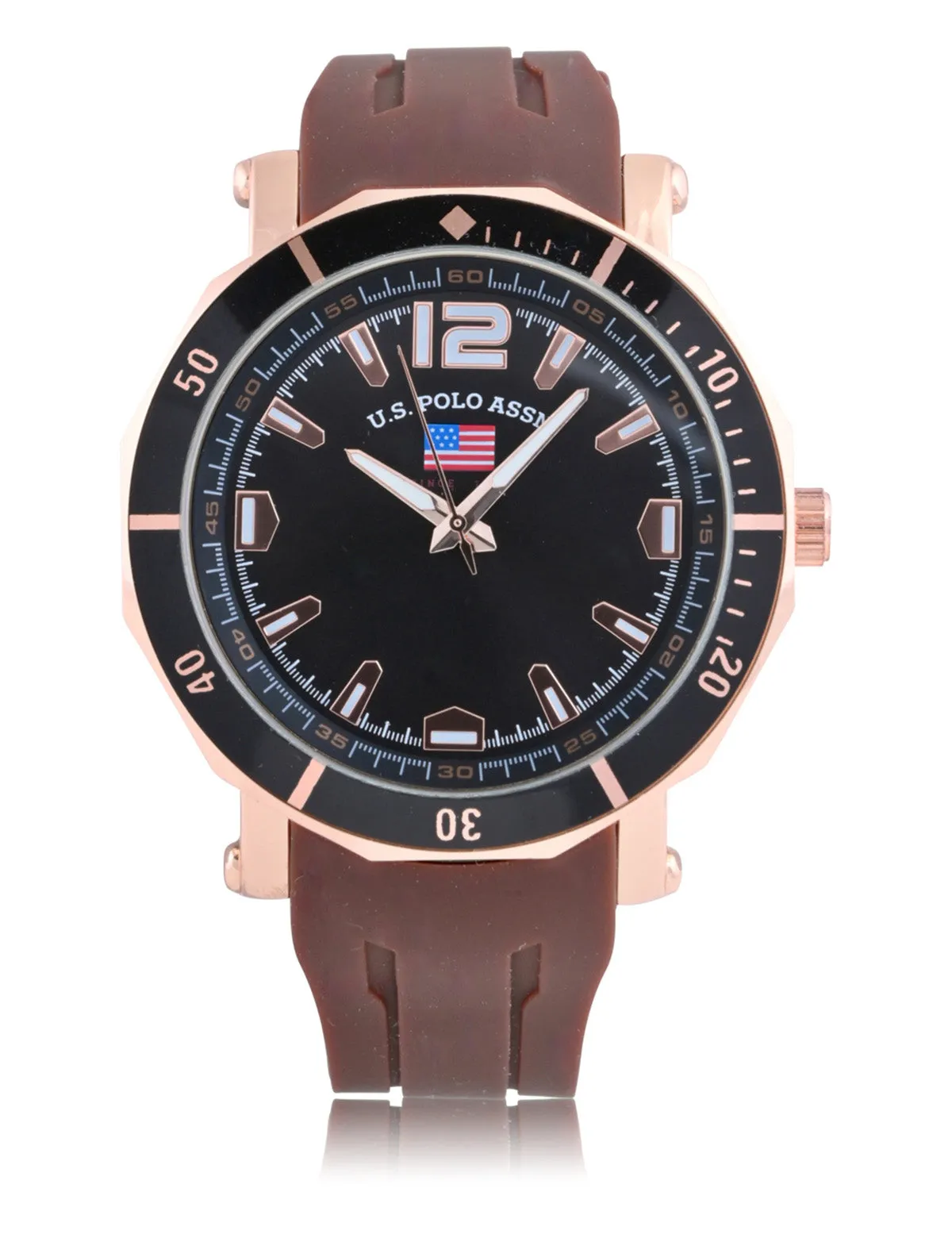 MEN'S BROWN STRAP AND BLACK DIAL WATCH sold by U.S. Polo Assn. product image thumbnail 3