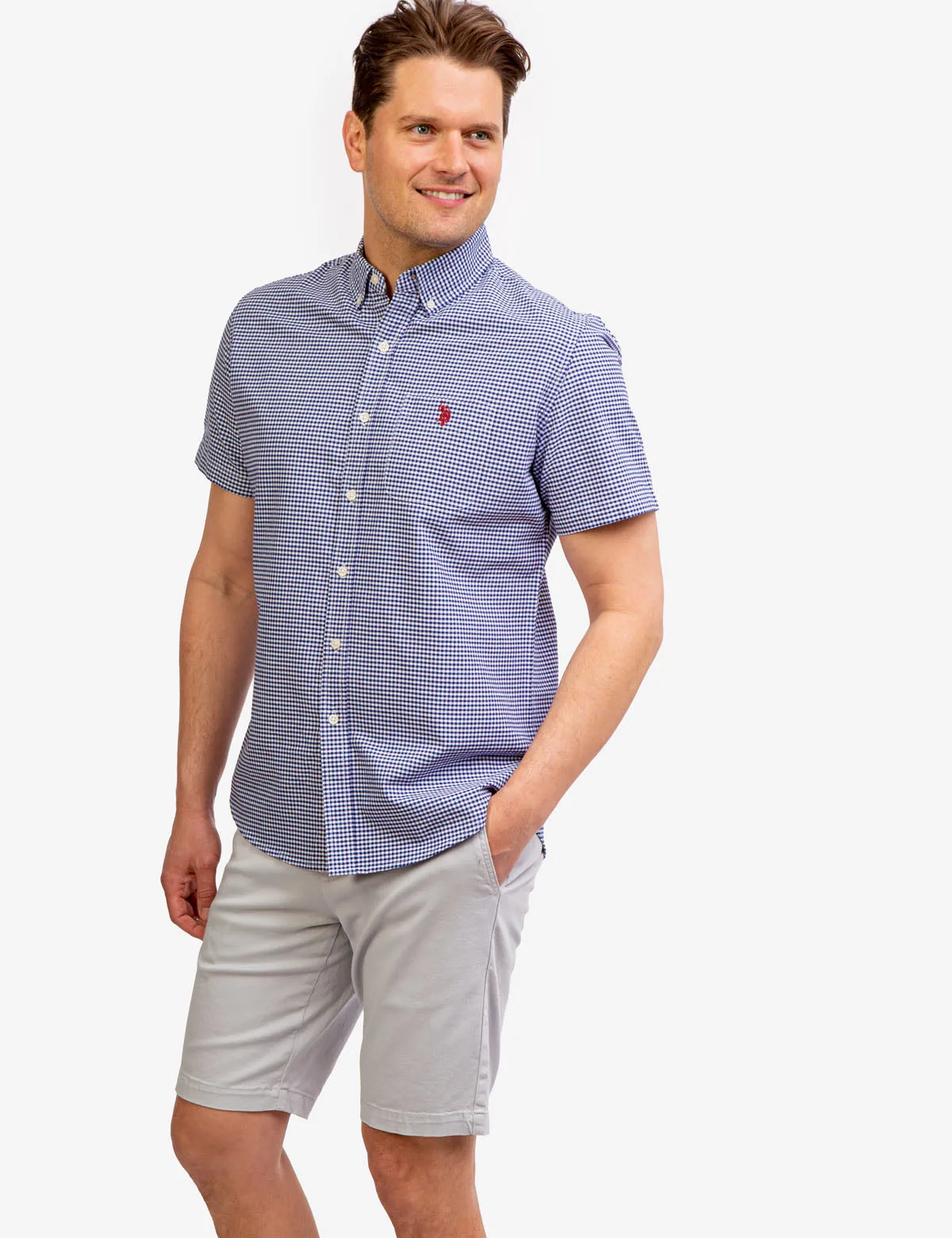 GINGHAM OXFORD SHORT SLEEVE SHIRT sold by U.S. Polo Assn.