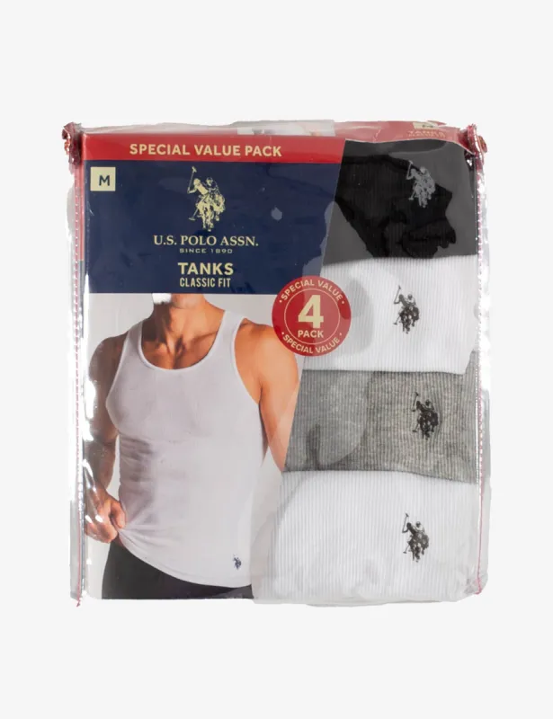 4PK RIBBED A-SHIRTS sold by U.S. Polo Assn.