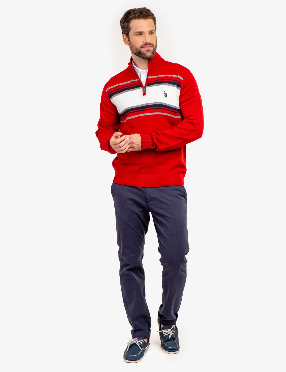SOFT CHEST STRIPE 1/4 ZIP SWEATER sold by U.S. Polo Assn. product image thumbnail 5