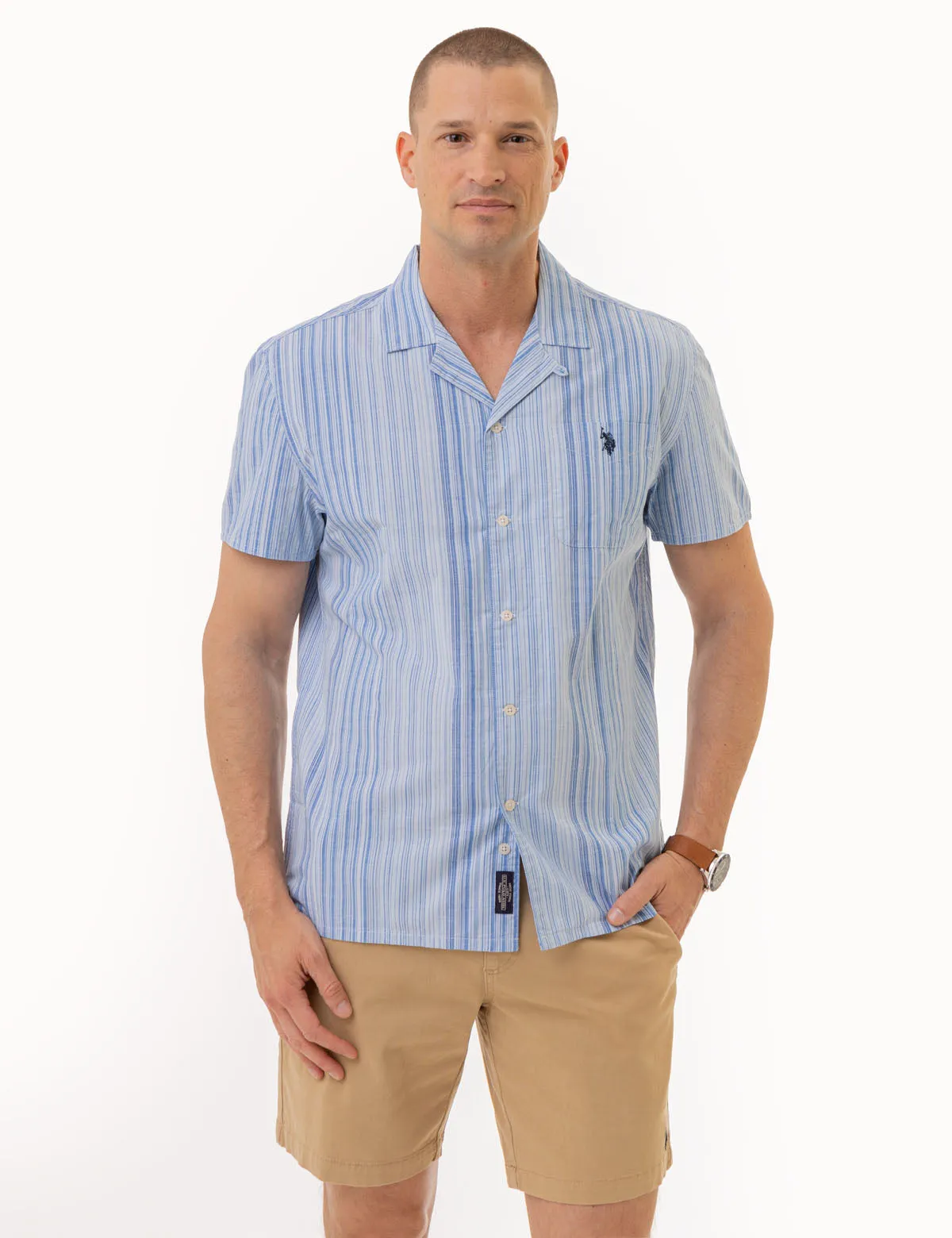 SLUB POPLIN SHORT SLEEVE SHIRT WITH POCKET sold by U.S. Polo Assn.