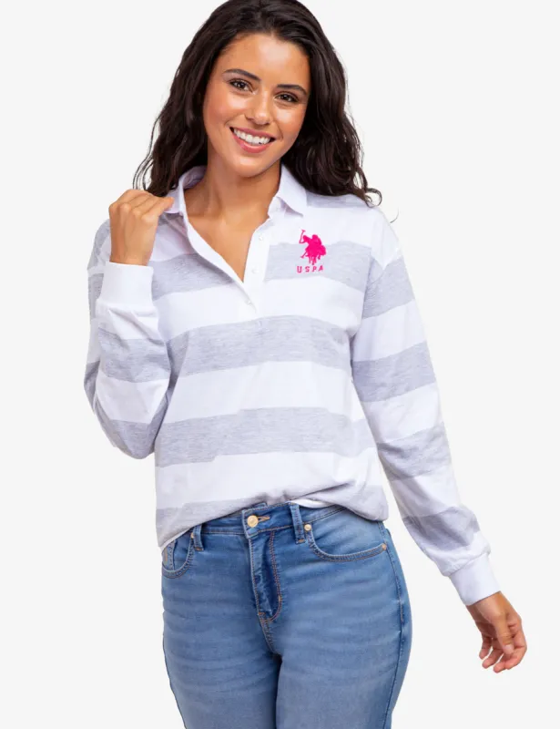 LONG SLEEVE RUGBY STRIPE POLO SHIRT sold by U.S. Polo Assn.