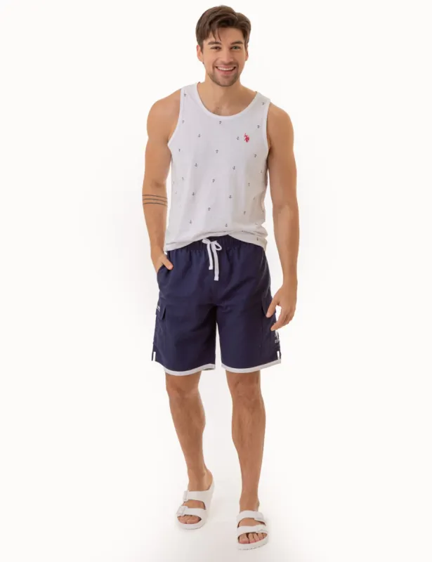 ALL OVER ANCHOR PRINT JERSEY MUSCLE TANK sold by U.S. Polo Assn.
