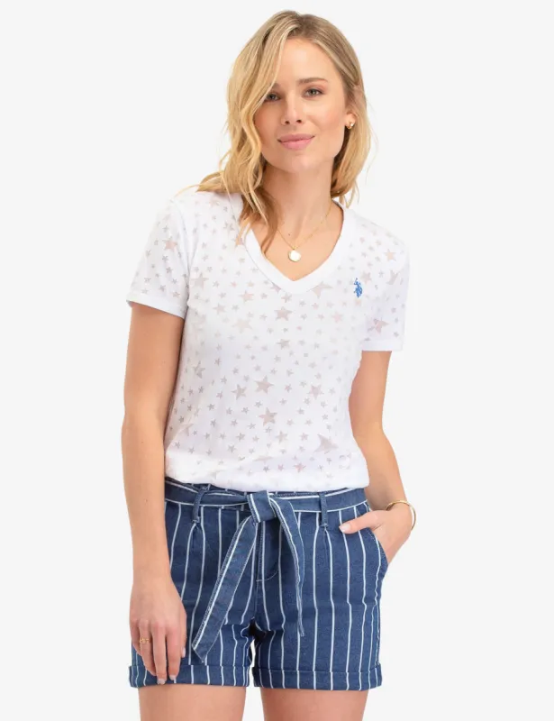 STAR PRINT BURNOUT T-SHIRT sold by U.S. Polo Assn.