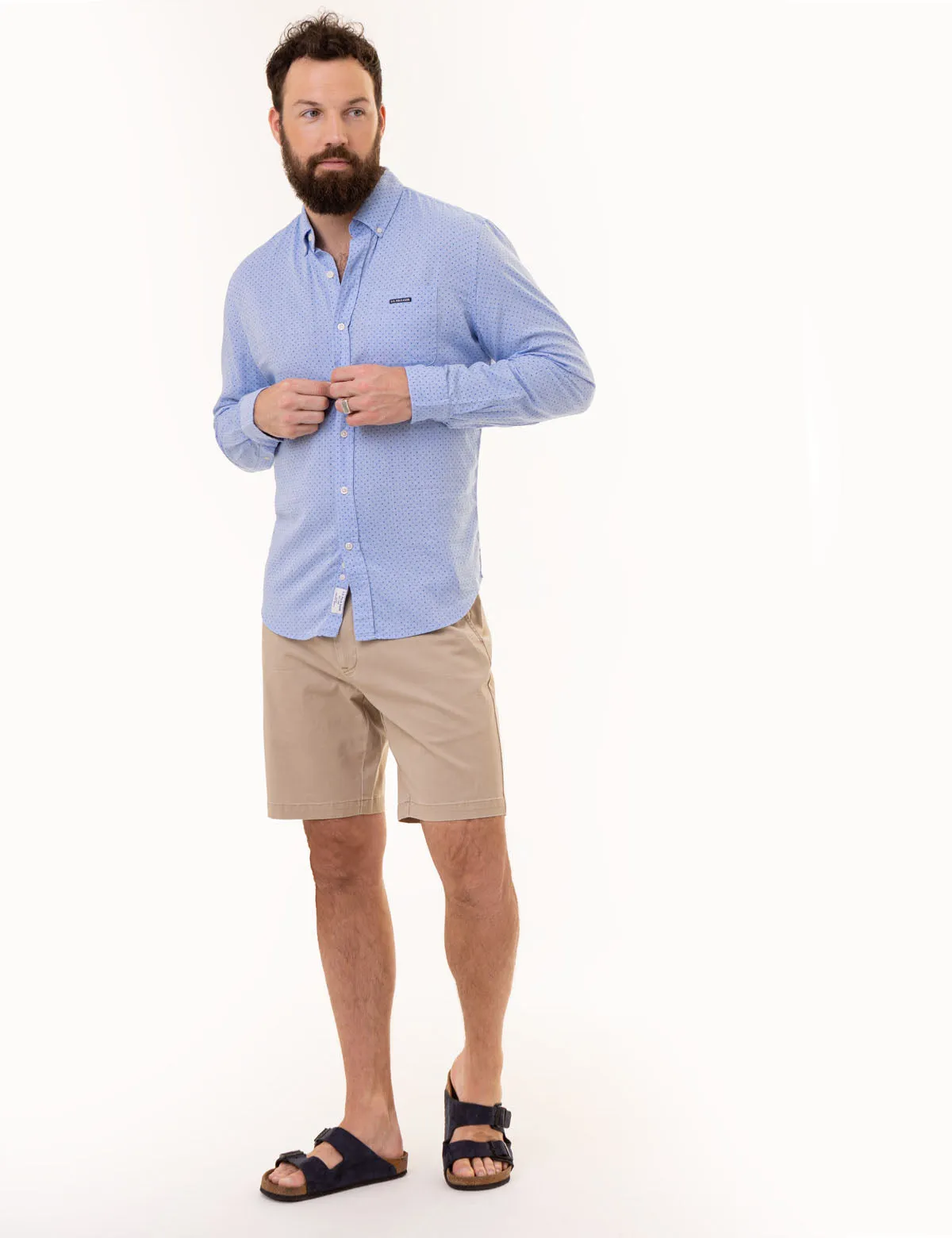 DOT PRINT ROYAL OXFORD LONG SLEEVE SHIRT sold by U.S. Polo Assn. product image thumbnail 2