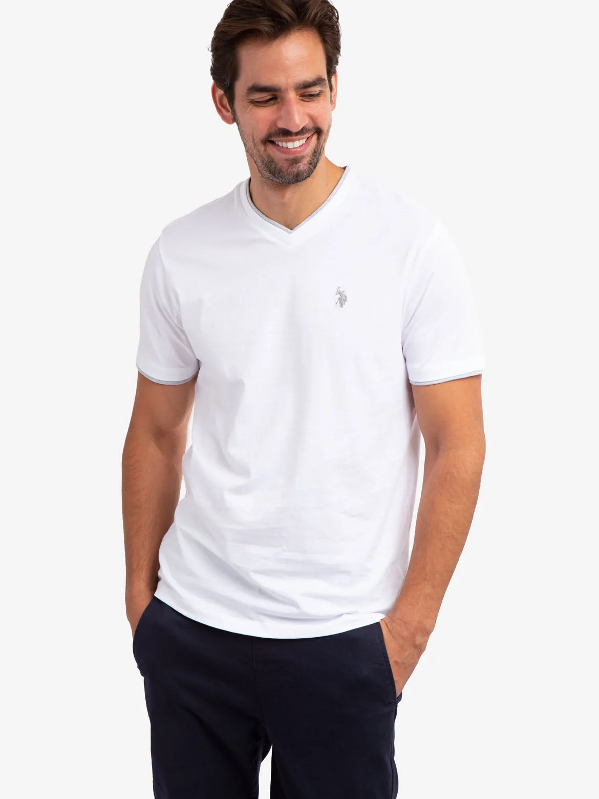 DOUBLE V-NECK T-SHIRT sold by U.S. Polo Assn.